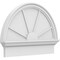 Ekena Millwork Half Round 4 Spoke Architectural Grade PVC Combination Pediment, 28"W x 20-3/4"H x 2-3/4"P PEDPC028X210HRO04 - alternate 1